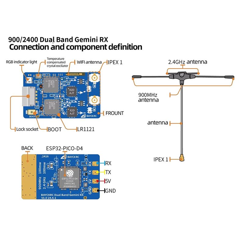 B78B-900Mhz 2.4Ghz 915M ELRS R - Drone Racing Receiver avaliação e preço